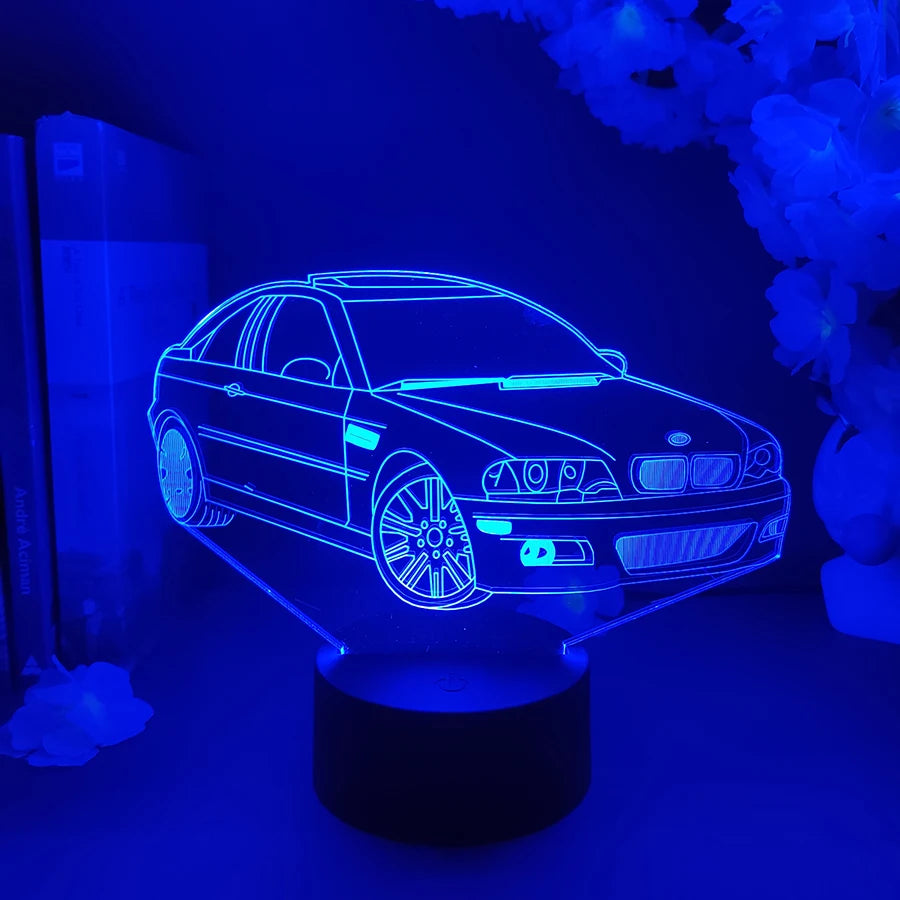 3D LED Car Illusion Lamp – 7/16 Color Night Light