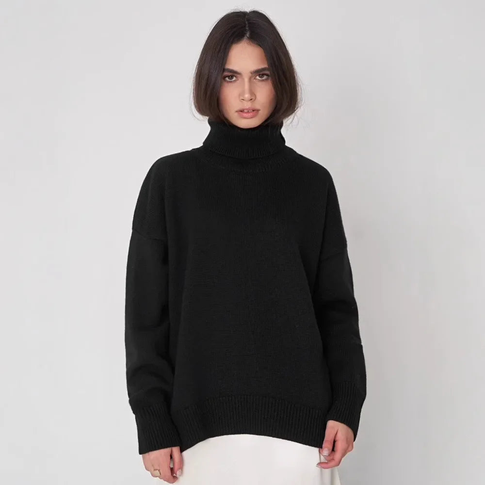 High Collar Knit Sweater