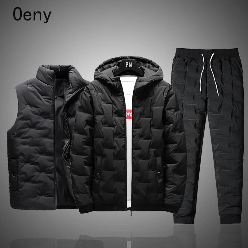 🔥 Men’s Premium Winter 3-Piece Set (Jacket + Vest + Pants)