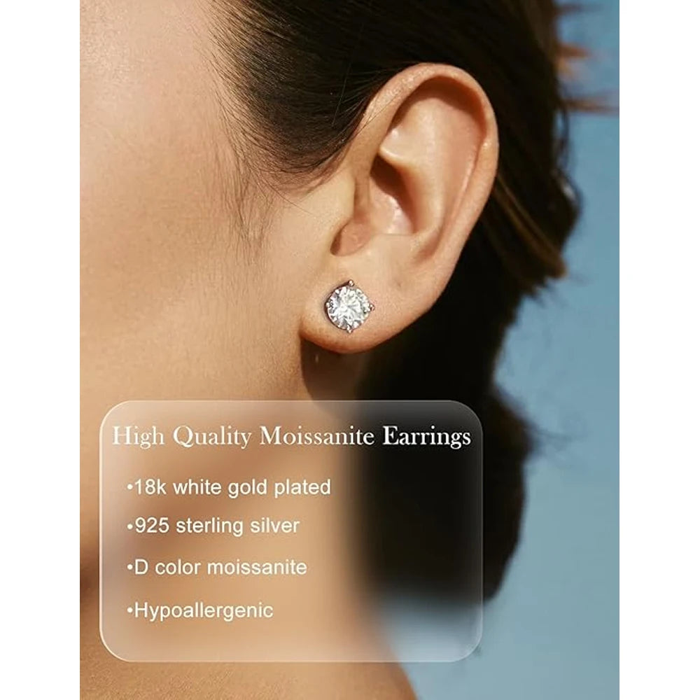 ✨ 2.0ct Moissanite Sterling Silver Earrings