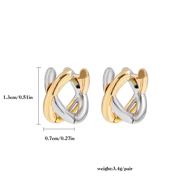 ✨Minimalist Criss-Cross Hoop Earrings – Gold, Silver &amp; Two-Tone