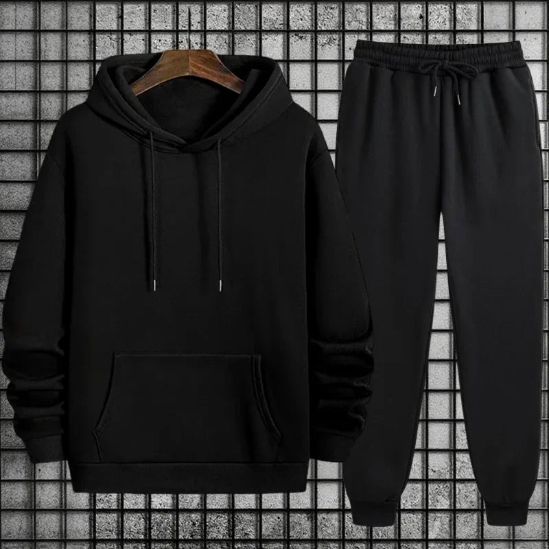 Men's Luxe Essential Tracksuit Set – Hoodie &amp; Joggers