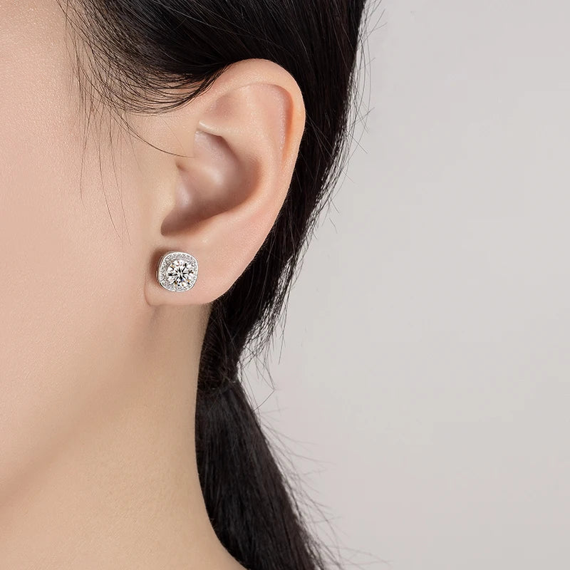 ✨ PERFANY Moissanite Stud Earrings 0.5–2CT