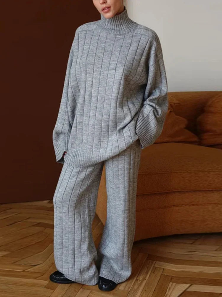 Luxe Ribbed Knit Sweater &amp; Pants Set