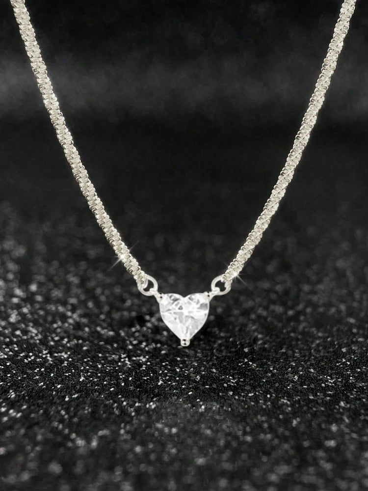 ✨925 Sterling Silver Shiny Heart Bracelet