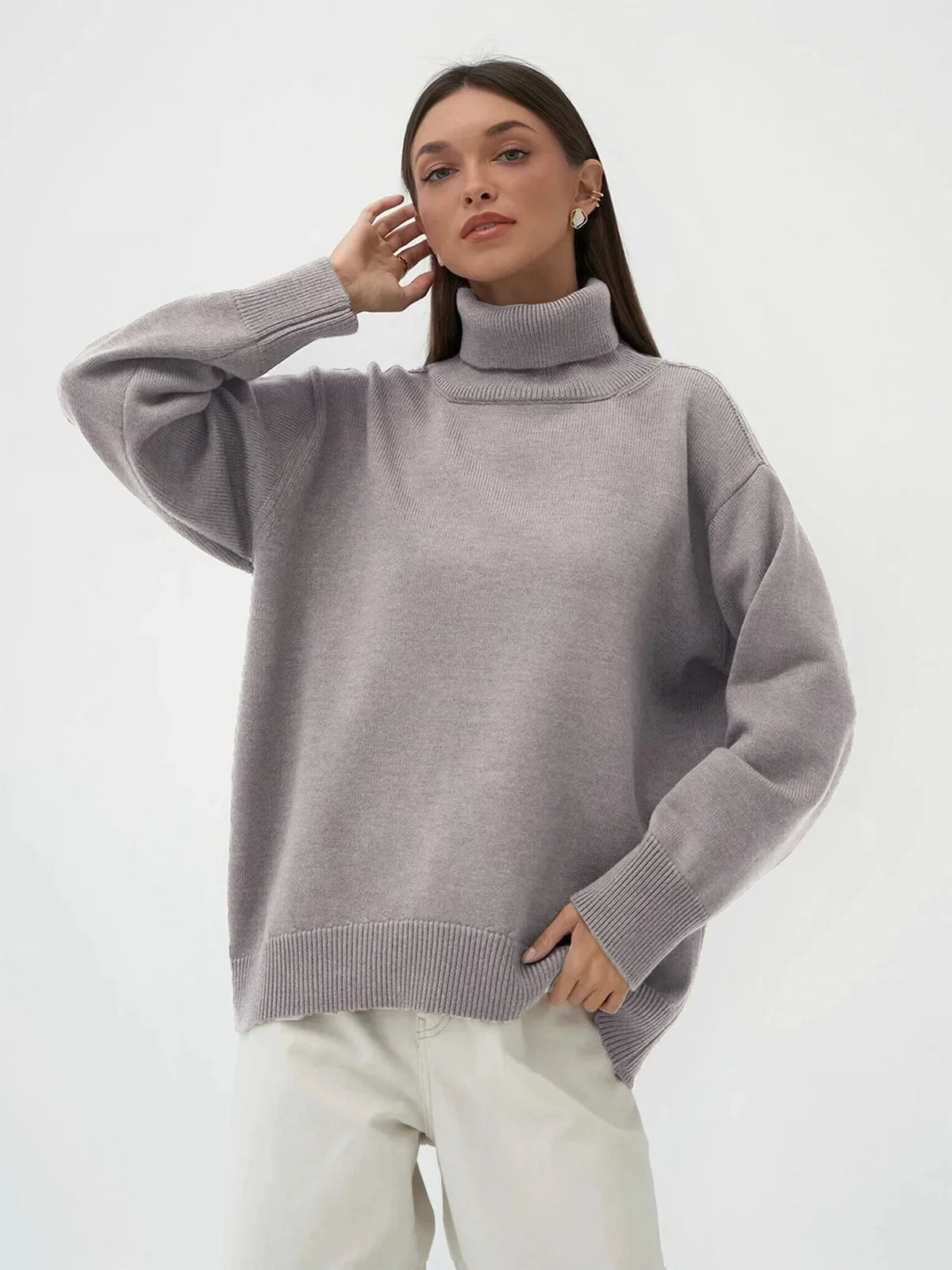 High Collar Knit Sweater