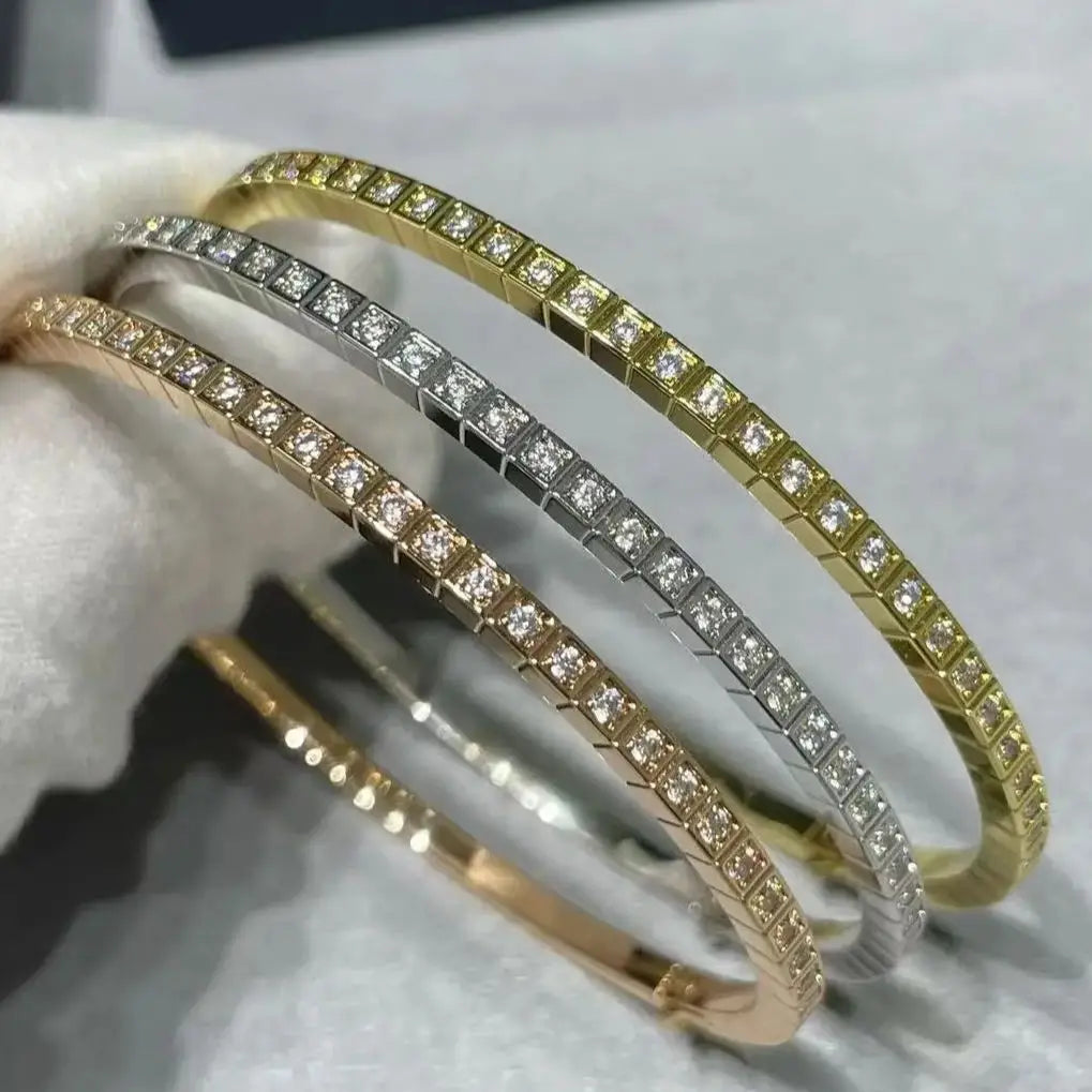 ✨ 2025 Gold-Filled Iced Bangle Bracelet
