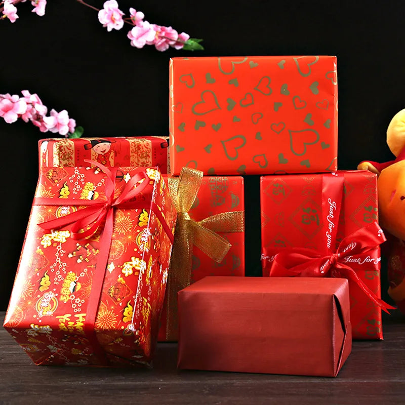 Christmas Gift Wrapping Paper – Santa &amp; Snowman Design (75×52cm)