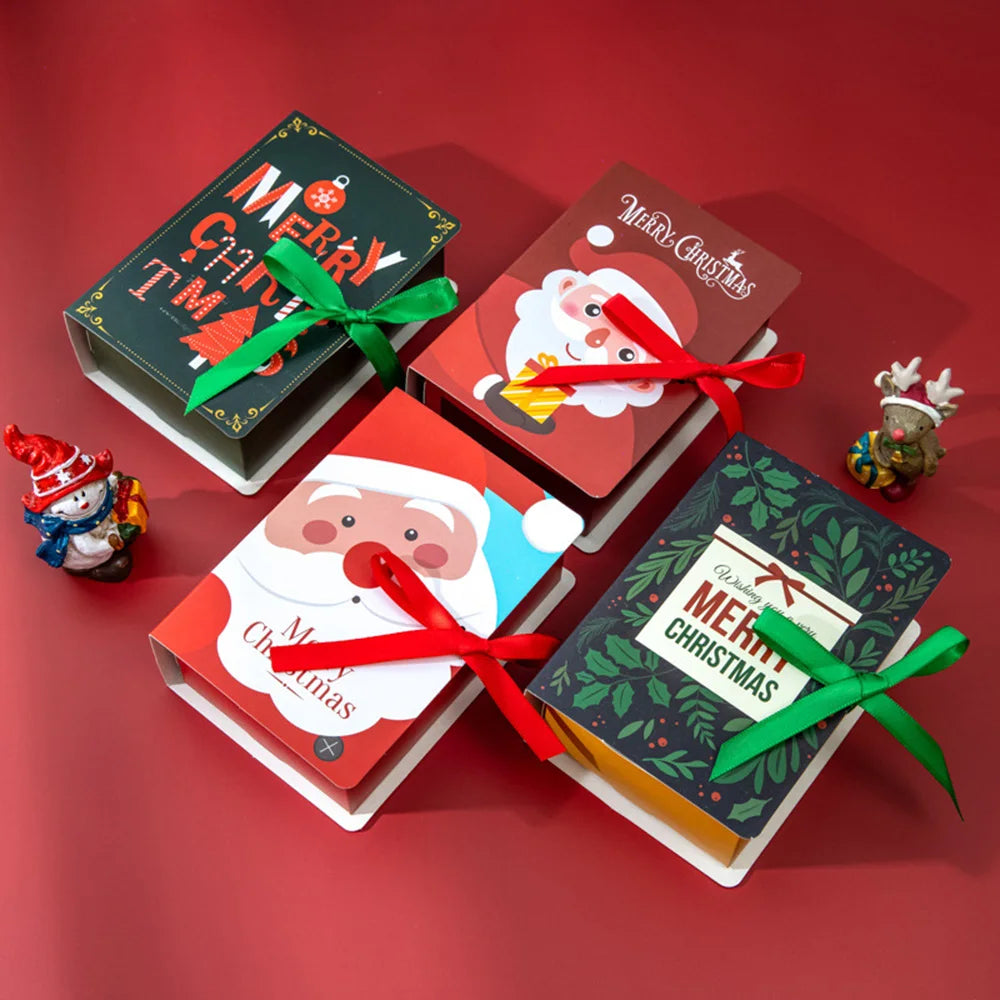4PCS Christmas Gift Boxes – Book-Style Candy &amp; Gift Packaging