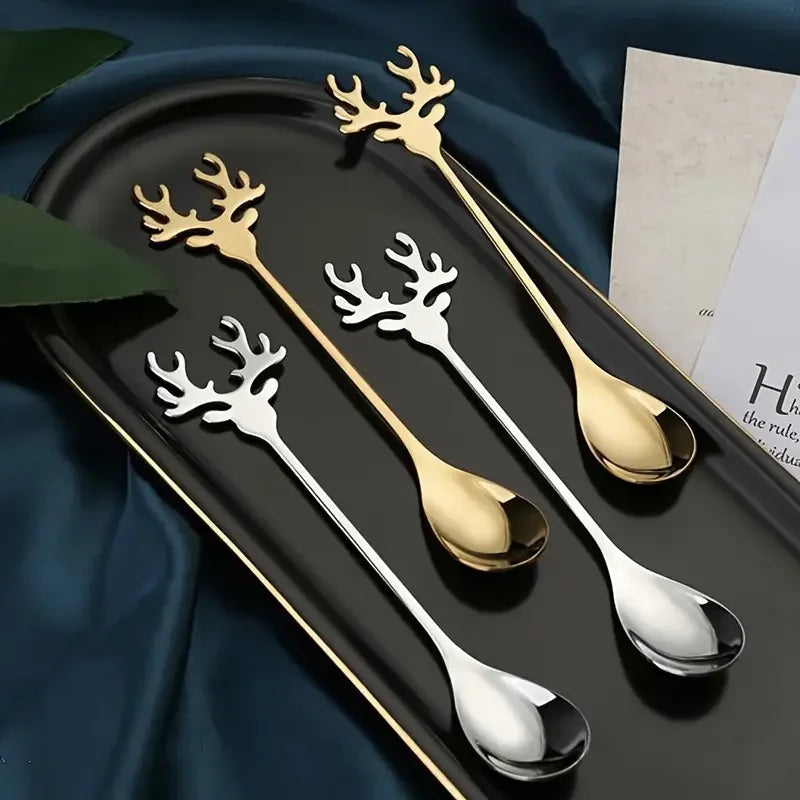 Stainless Steel Elk Coffee Spoons – 4/8 Pcs Set